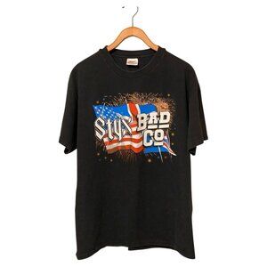 Styx & Bad Co Black T-Shirt Men's L 2001 Tour Concert Music Band Vintage